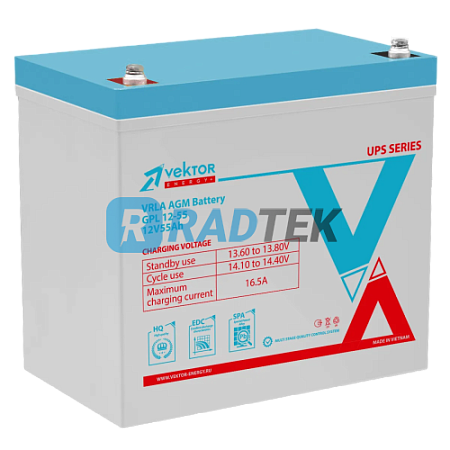 Аккумулятор Vektor Energy GPL 12-55S